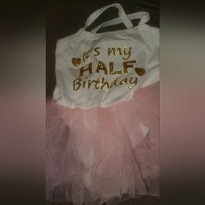 Nwot Kirei Sui Baby Half Birthday Tulle Tutu Bodysuit Dress Outfit Romper